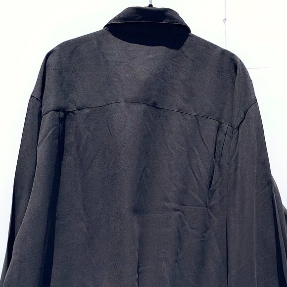 VTG Men’s Cypress Grove 100% Silk Long Sleeve Button Down Shirt, Black XXL - Picture 4 of 8